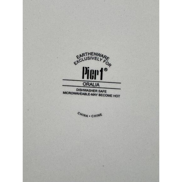 Set Of 4 Pier 1 Oralia Earthenware Dinner Plates Beautiful Pattern & Colors - Picture 7 of 7